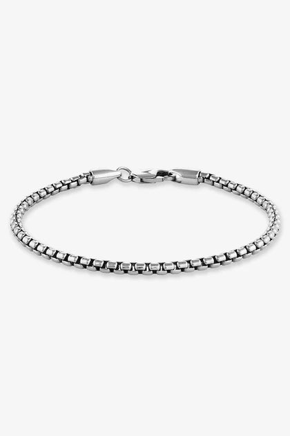 Box Chain Bracelet, 3MM - Sterling Silver
