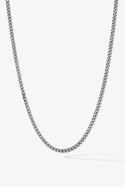 Curb Chain Necklace, 3MM - Sterling Silver